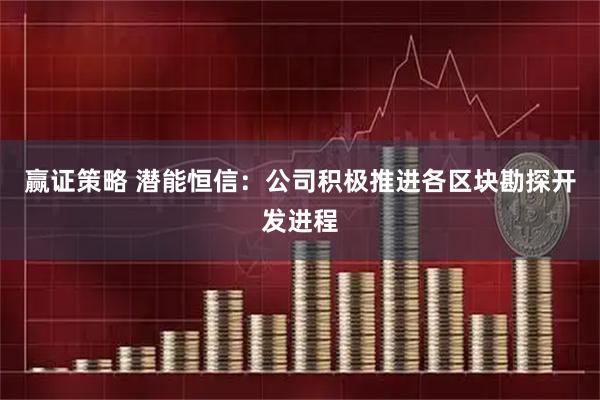赢证策略 潜能恒信：公司积极推进各区块勘探开发进程