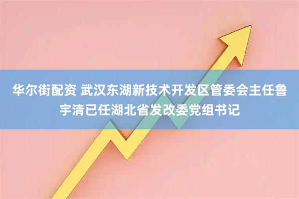 华尔街配资 武汉东湖新技术开发区管委会主任鲁宇清已任湖北省发改委党组书记